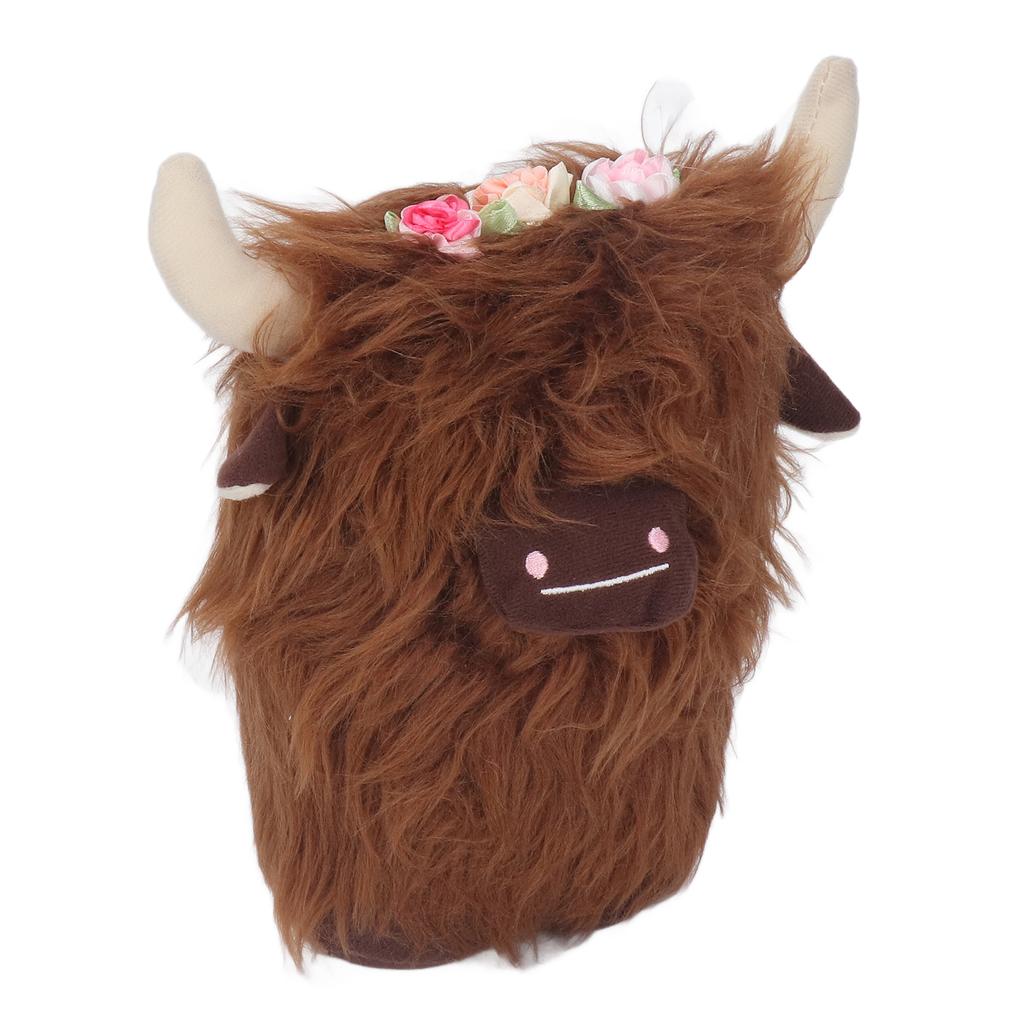 Highland Cow Plush Doll Simulation Soft Stuffed Faceless Cattle Toy for Home Decoration