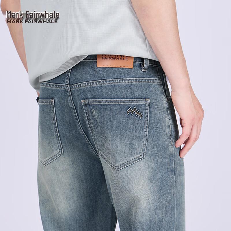 Mark Fairwhale Men s Cat Whisker Straight Washed Denim Jeans 32