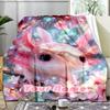 1PC Custom Name Axolotl Blossom Garden Outdooor Flannel Blankets Patterns Throw Blanket All-Season Soft Gift for Couch, Bed, Camping Gifts
