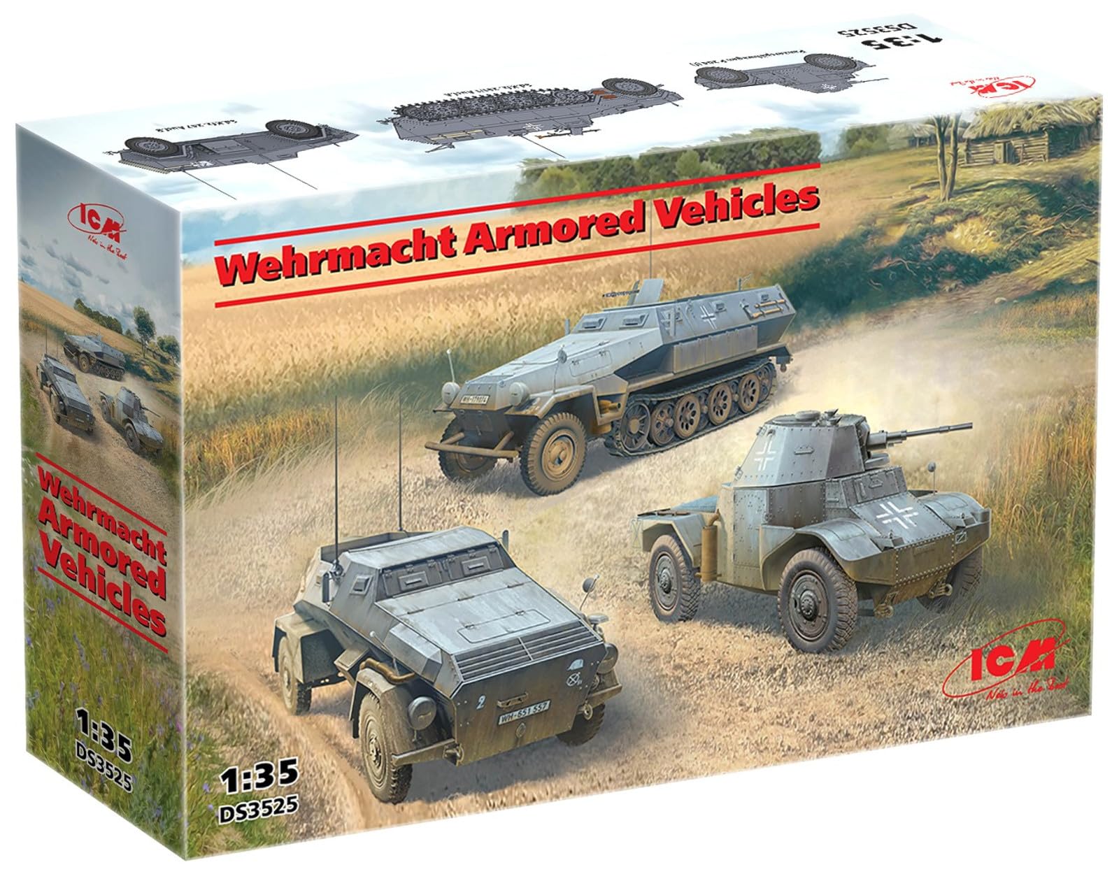

ICM 1/35 German Wehrmacht Armored Vehicle Set DS3525 (Tank)