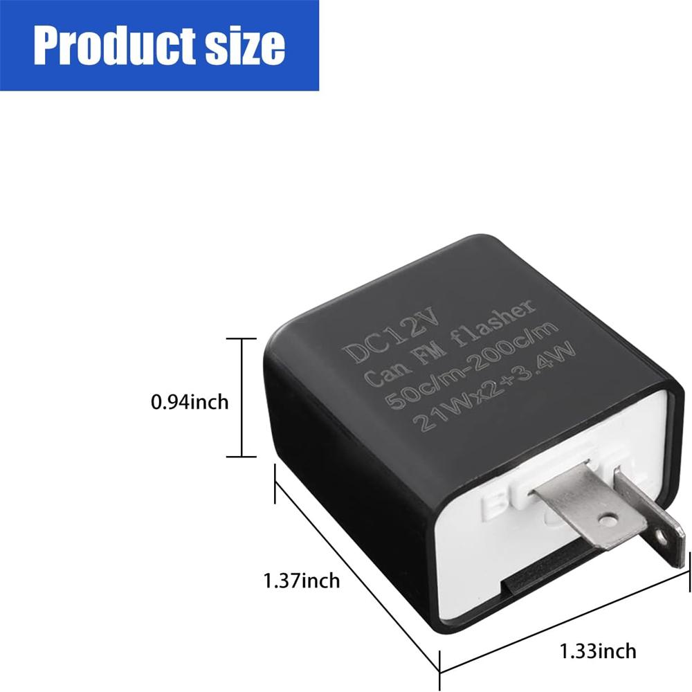 1pcs 2-Pin Black LED Flasher ,Relay Universal Adjustable of Turn Signals Blinker Indicator Relays for Motorbike Motorcycle Accessories