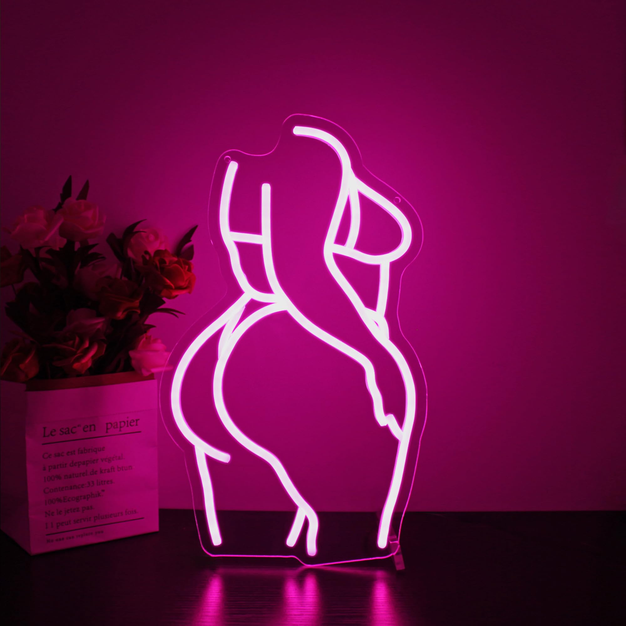 

Lady Neon Sign Dimmable Girl Back Neon Light for Wall Decor LED Woman Knife Light Up Sign for Girls Room Bedroom Party Man Cave