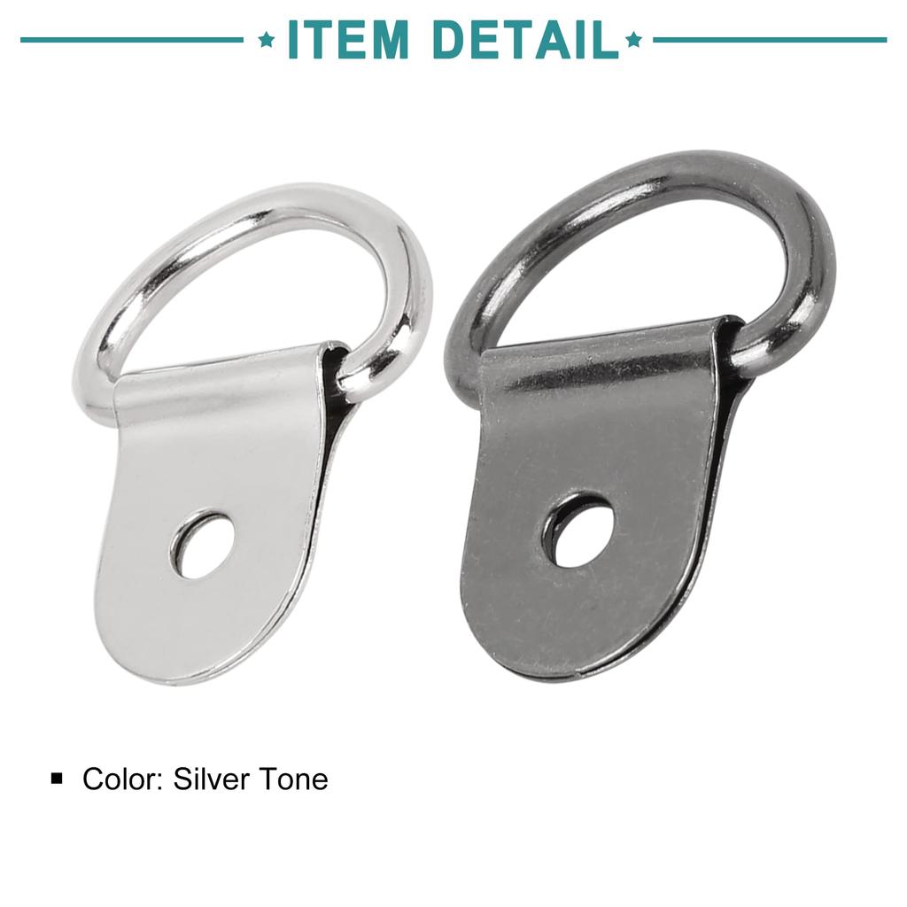 ACROPIX 20pcs D Shape Tie Down Anchor Lashing Rings for Car Truck Trailer Cargo RV Boat Silver Tone Titanium Tone