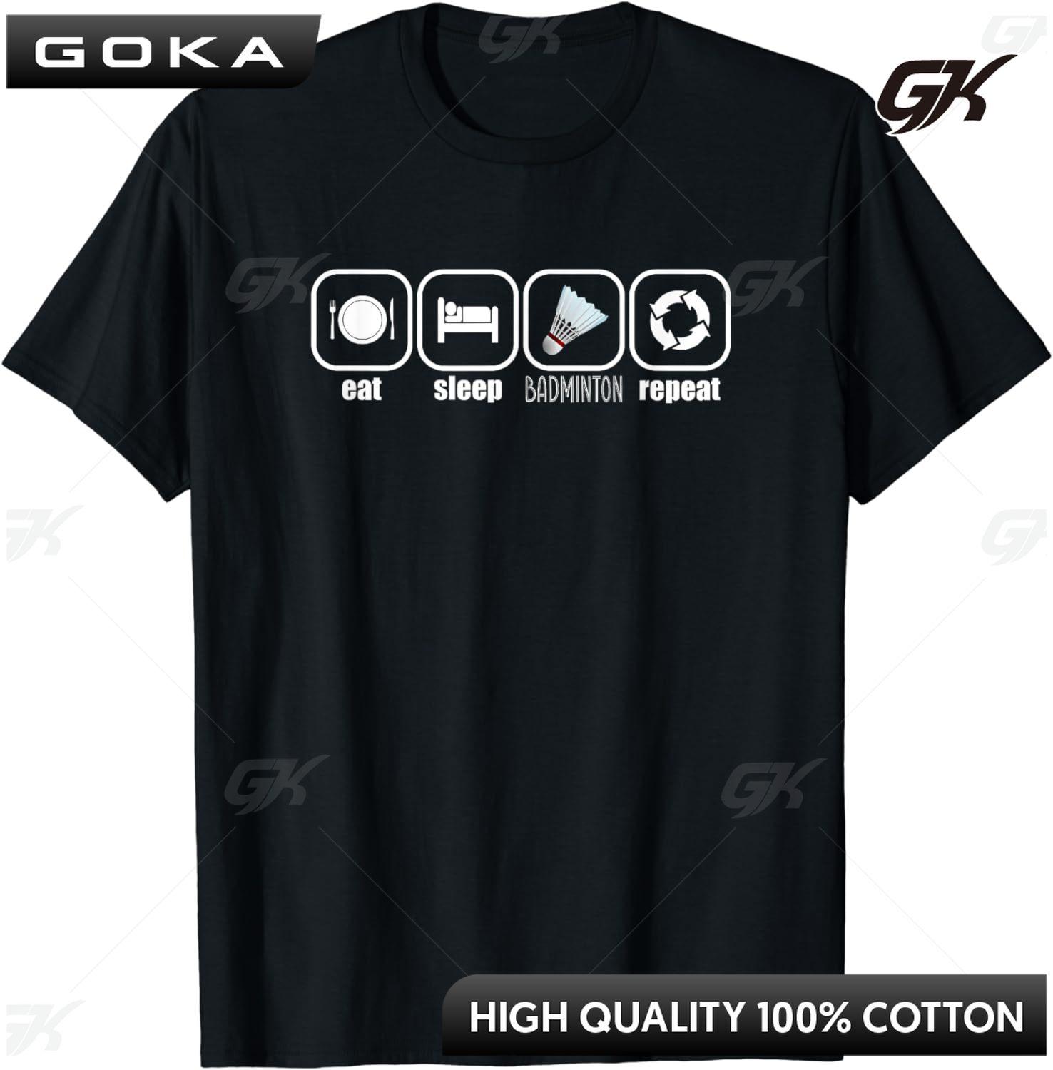 Eat Sleep Badminton Repeat  Funny Badminton Player Coach TShirt Graphic T Shirts Unisex Clothes Tops Camisetas Streetwear S