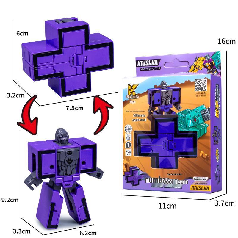 Number Transforming Robot Toy Set for Kids: 0-9 Educational Assembly for Elementary Students