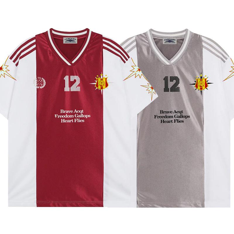 American Retro Sports Jersey Short-sleeved Fans European and American Street Tide Brand Loose Fan Version