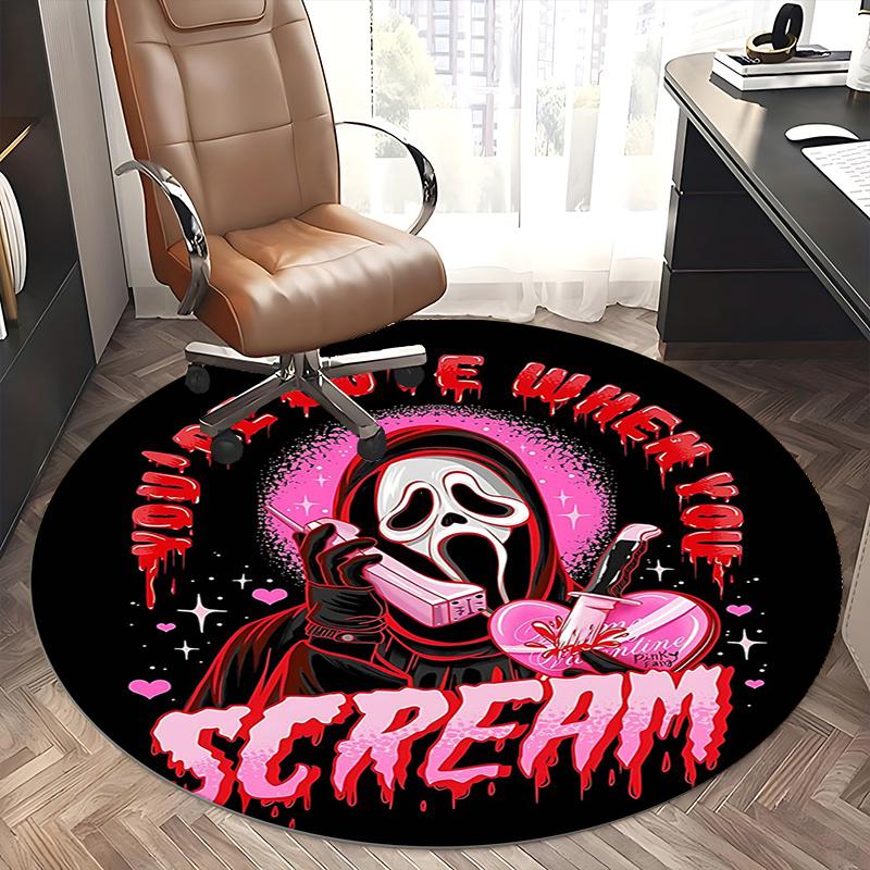 Scream Mask,Valentine's Day Gift Chair mat Round Rug Office carpet, Non slip, Suitable for Living Rooms, Bedrooms,Decor1205645a