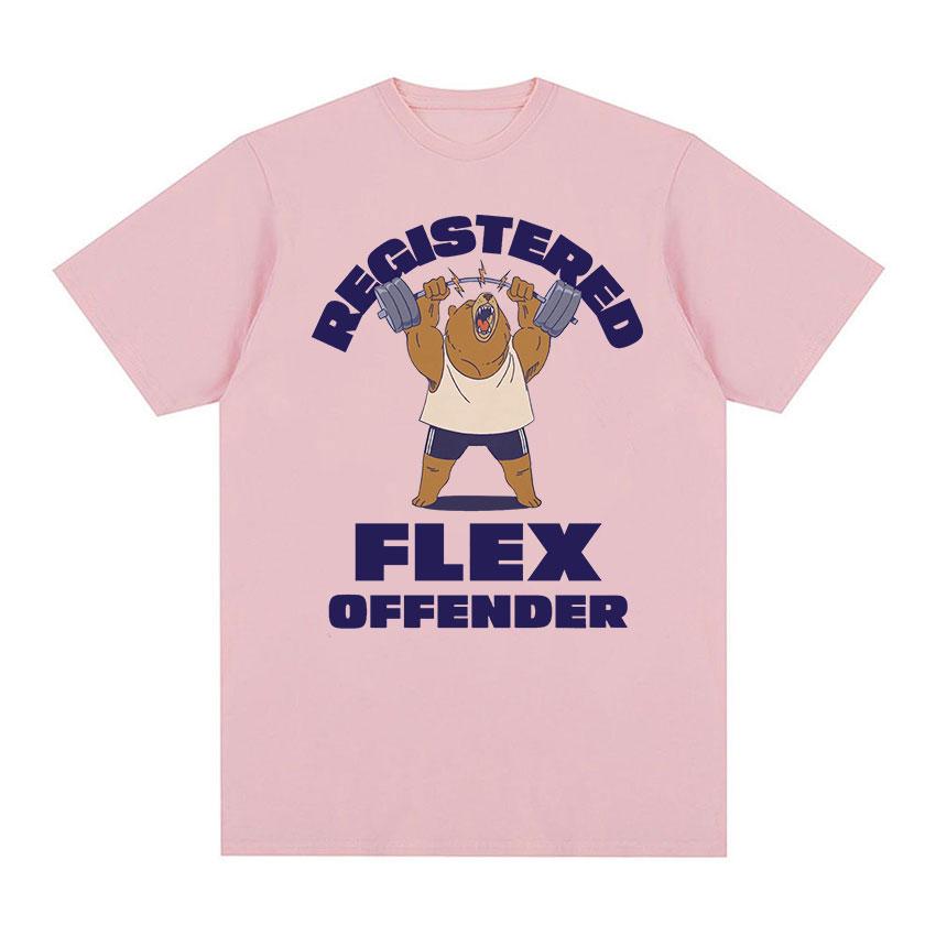 

Registered Flex Offender Panda Gym Funny Meme T Shirts Men s Fashion O-Neck Clothing T-shirt Casual 100% Cotton Oversized Tshirt