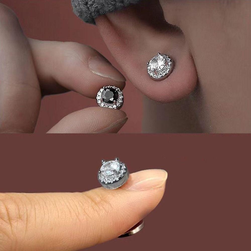 Party Street Wear Jewelry Accessories Magnetic Stud Earrings Korean  Earrings Zircon Clip Earring