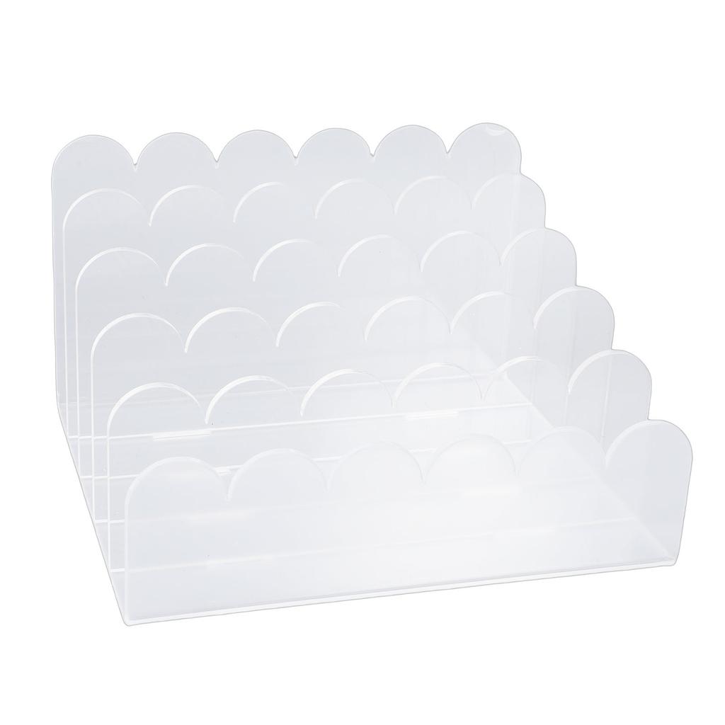 Acrylic Mail Organizer Wavy 5 Compartments Letter Sorter File Holder for Envelope Home Desktop