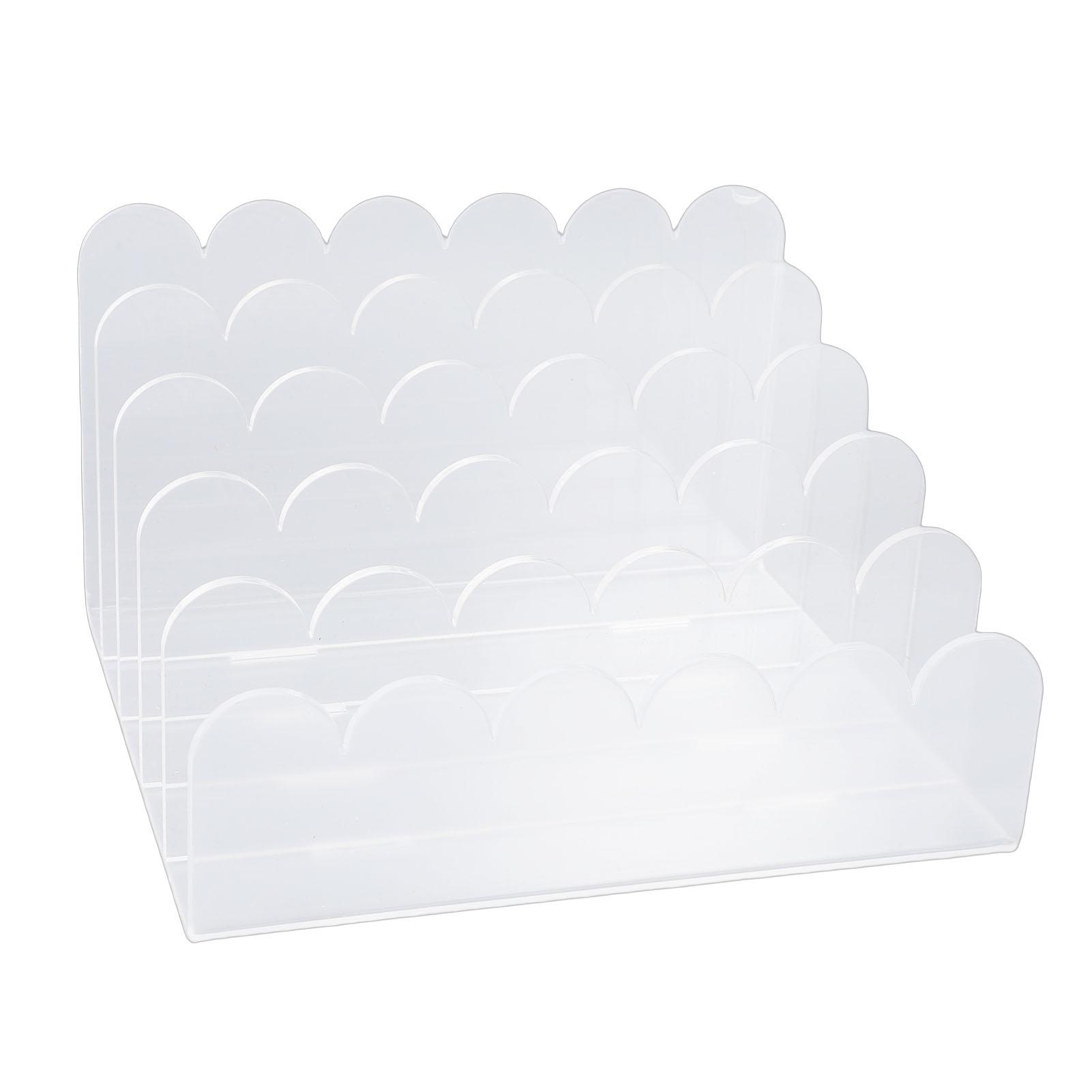 

Acrylic Mail Organizer Wavy 5 Compartments Letter Sorter File Holder for Envelope Home Desktop