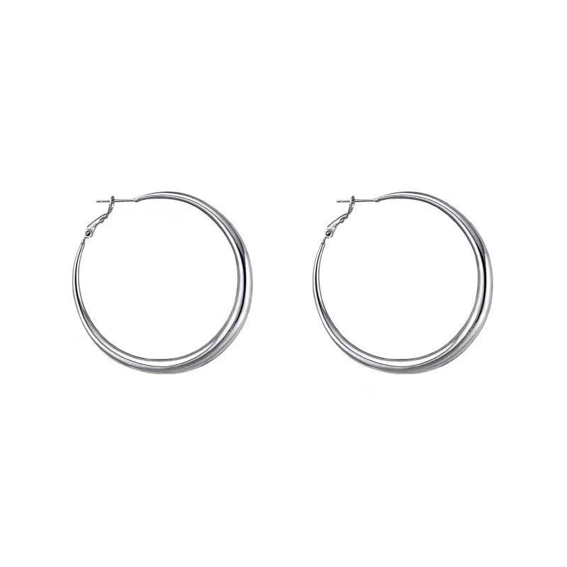 Geometric Metal Earrings A Niche Design of Ear Loops Are Simple and Versatile Earrings for Women