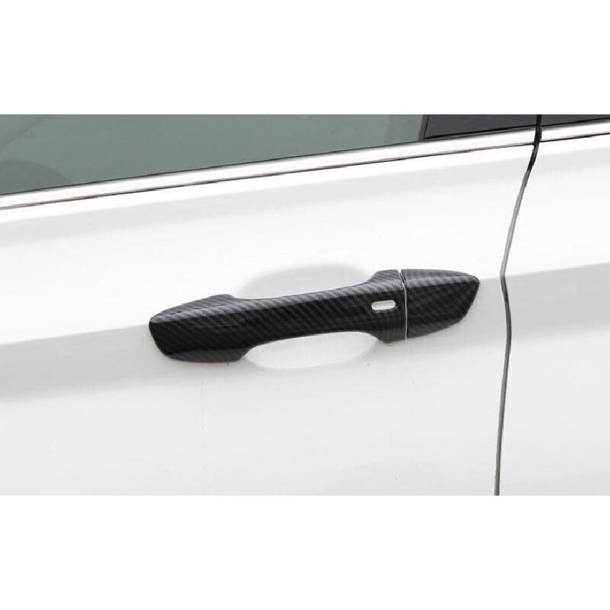 Cover With Smart Hole 2019-23 Door Handle Carbon Fiber For Volkswagen Jetta Mk7