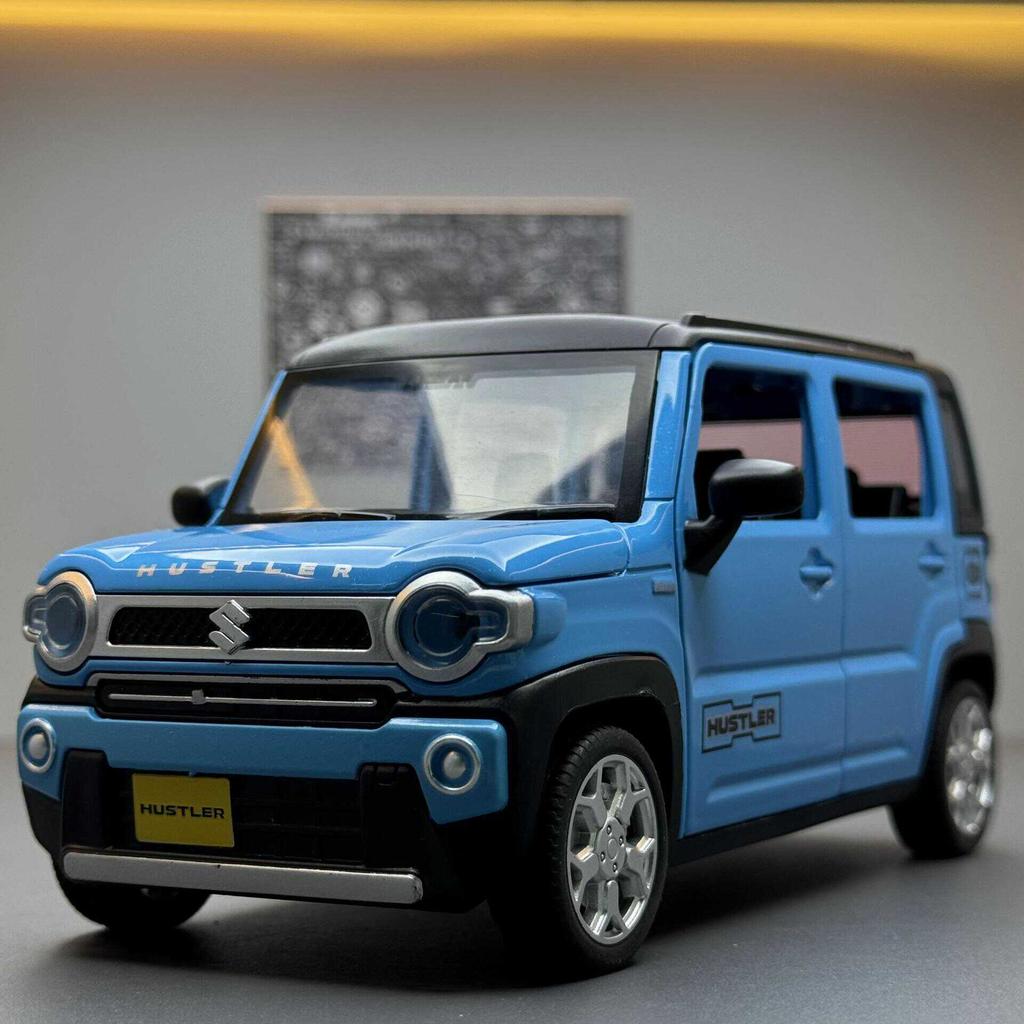 1/22 Suzuki Hustler SUV Alloy Car Model Sound and Light Pull Back Children's Toy Collectibles Birthday Gift