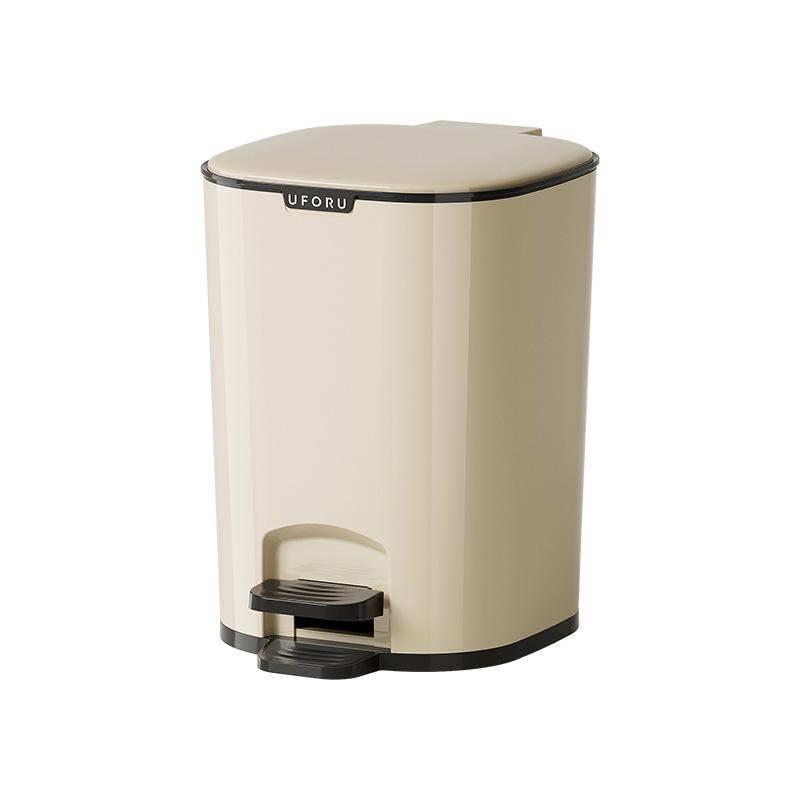 Trash Can Household Large Large Capacity Premium Light Luxury Kitchen Bathroom Quiet Slow Down Foot Pedal Trash Can