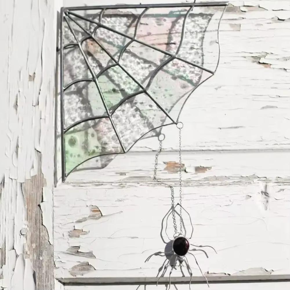 Acrylic Spiderweb Door Topper Decoration Quartered Halloween Door Corner Sign  Haunted House