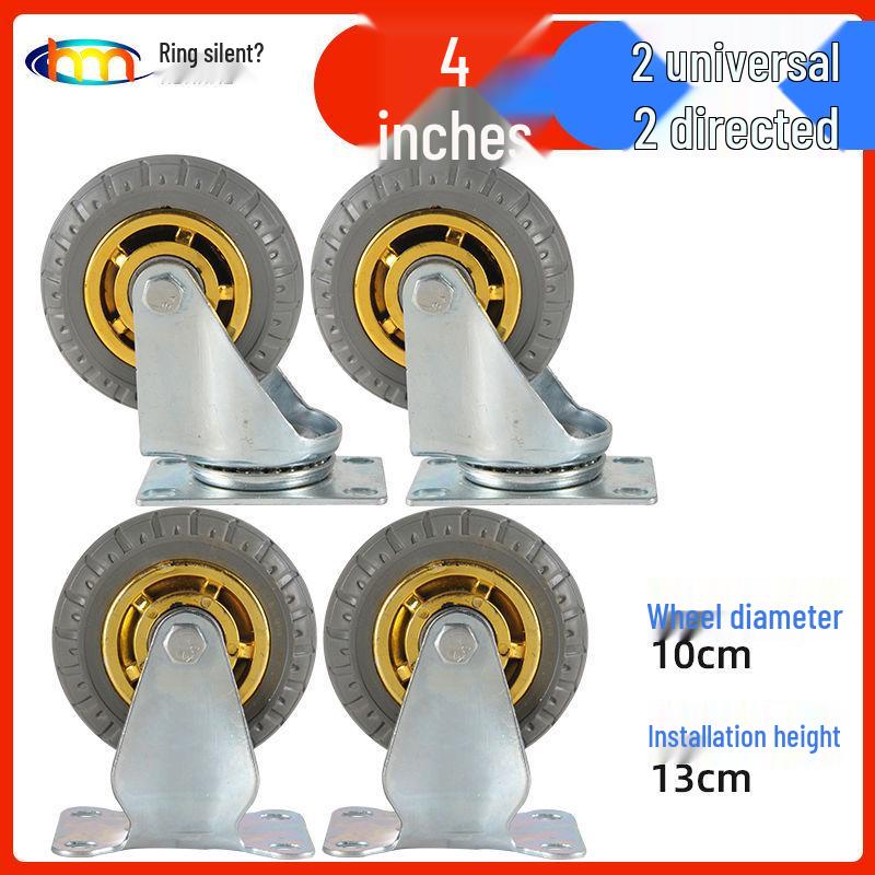 Schwerlast-Gummi-Lenkrollen mit Bremse - Doppelt gelagert, Größen 3/4/5 Zoll