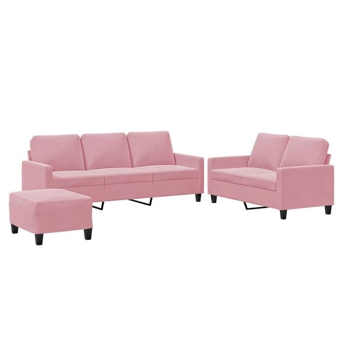 VidaXL Sofa Set with Cushions 3 Pcs, Sofas with Armrests, Furniture Set with Footrest Living Room, 3201529