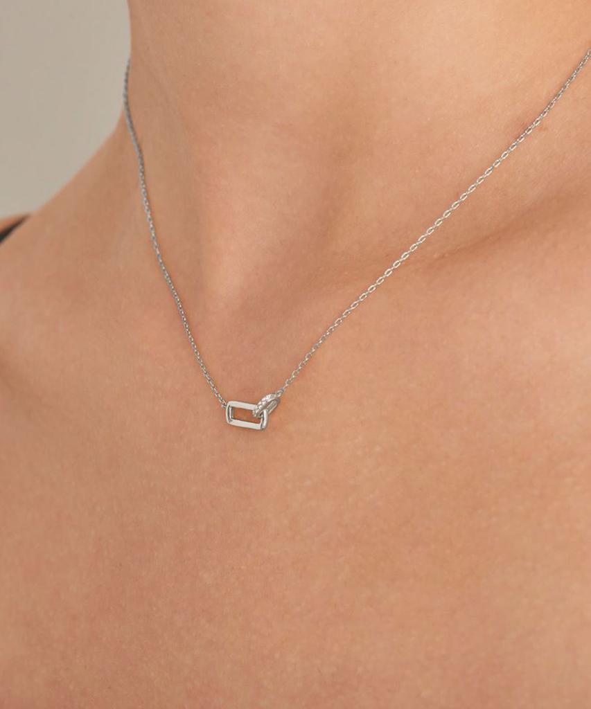 Ania Haie Glam Interlock Stone-Set 925 Silver Necklace N037-01