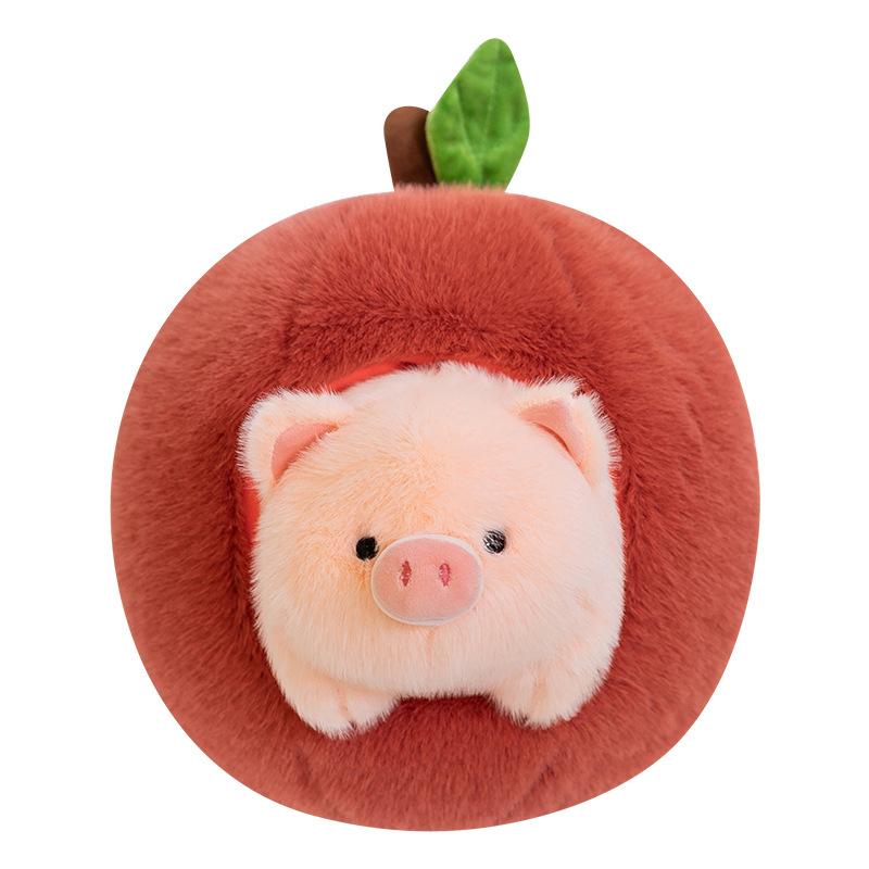 New Pig Apple Push Pillow Plush Toy Removable Doll Girls Birthday Gift Catching Doll