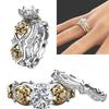 Alliances Élégantes Bicolores Plaqué Or Bijoux Femme Design Floral Tendance