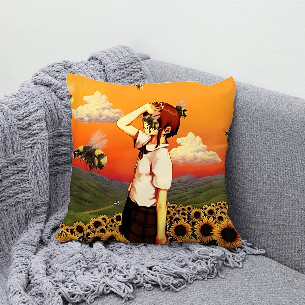 S-Serial Experiments Lain Pillowcases Bedroom Living Room Sofa Home Decor Polyester Cushion Cover with Zipper