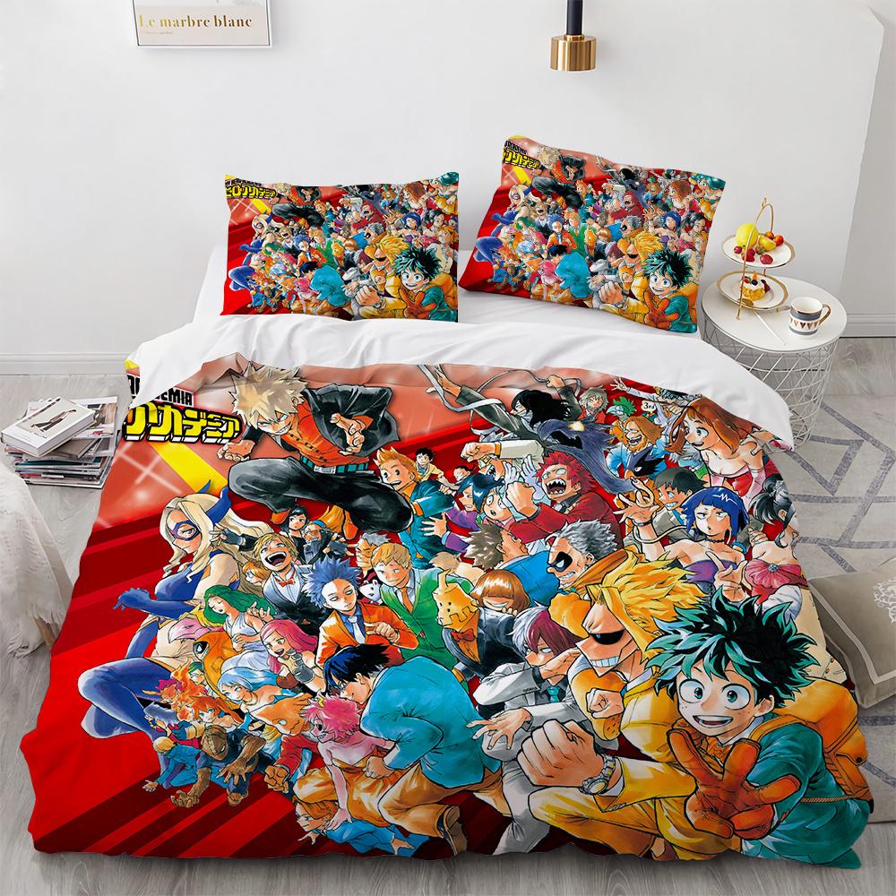 

Новый комплект постельного белья с героями аниме «My Hero Academy» с героями аниме, пододеяльник с 3D-мультяшным рисунком из полиэстера, пододеяльник размера «queen-size», для детей и мальчиков 70x133cm 2pcs
