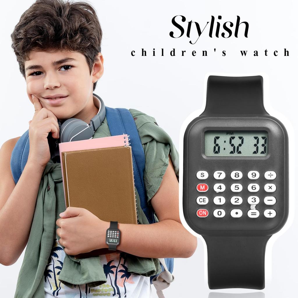Stilvolle Silikon-Digitalrechneruhr mit Gummi und wasserdichter Sportuhr, perfekt für Geburtstage und Adventskalender, Armband, -