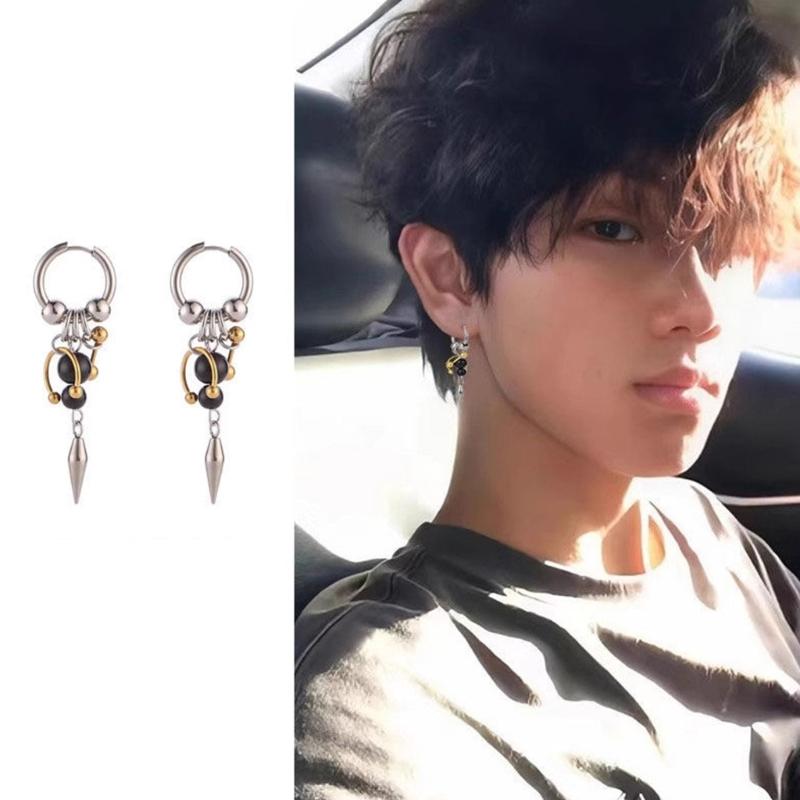Geometric Cone Earrings Ear Pendant With Stylish Fringe Alloy Punk Accessory For Casual Evening Event