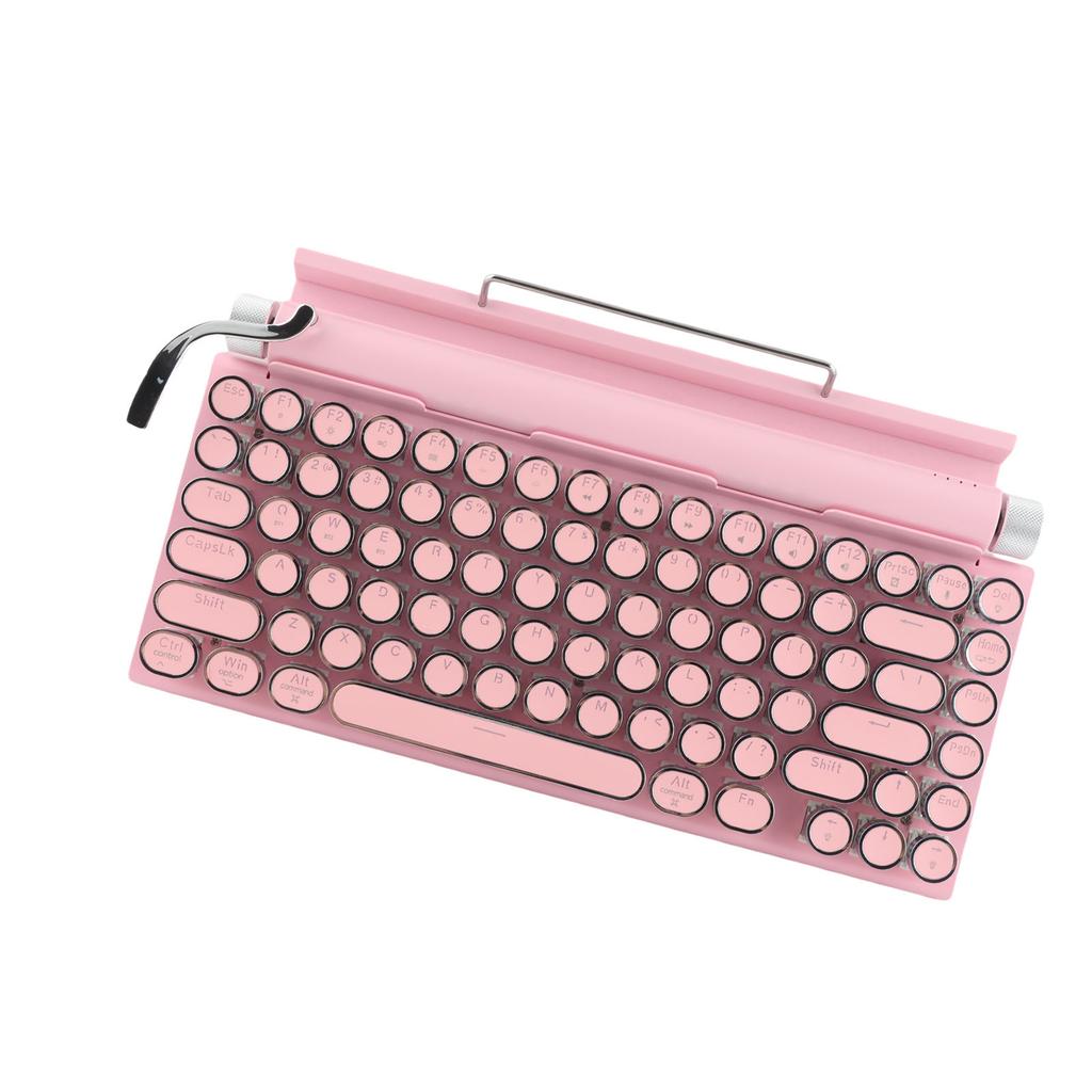 Typewriter Mechanical Keyboard 83 Keys Blue     5.0 Support 3 Devices FN Master Retro   Round Keycap Keyboard