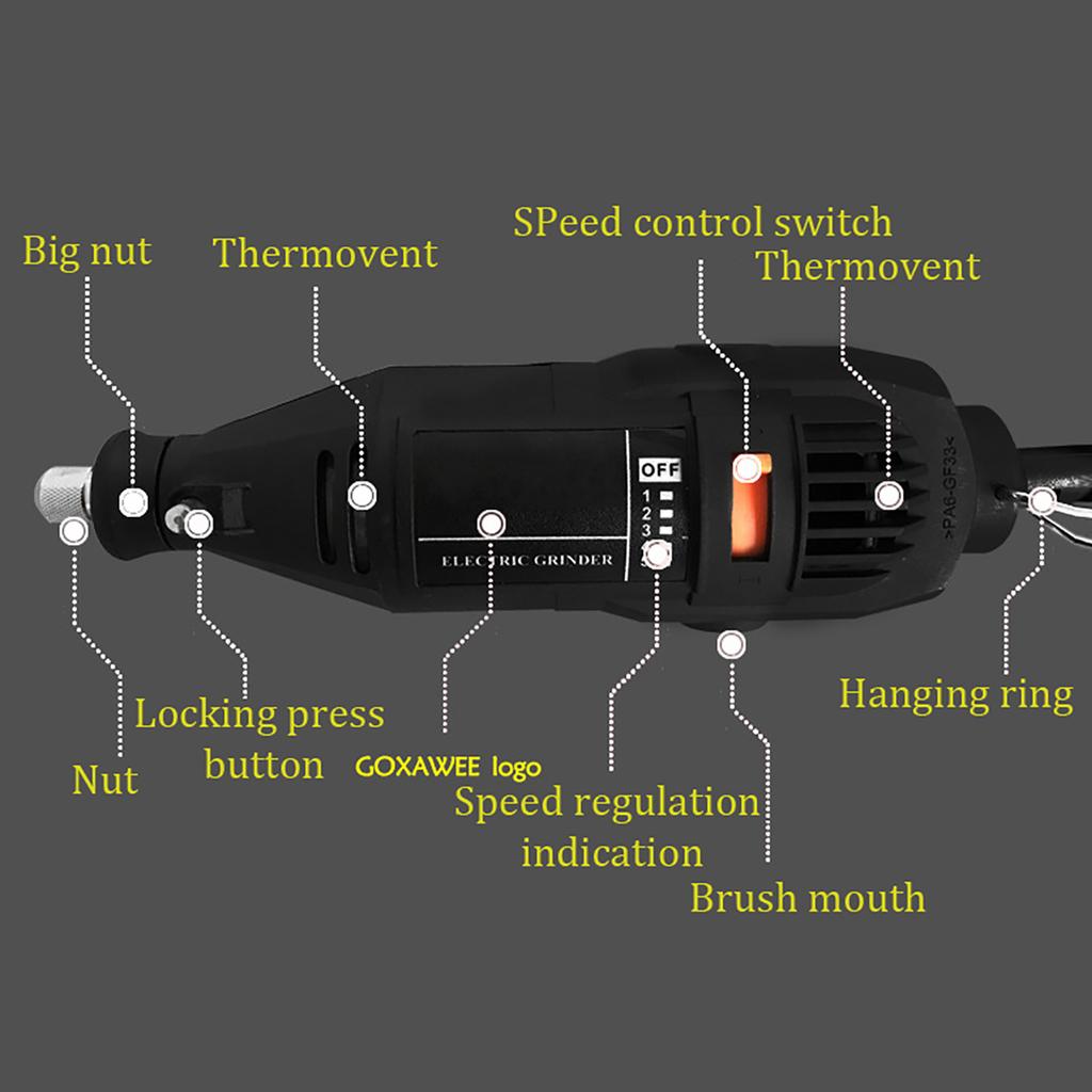 Compact Electric Grinding Pen Stone Polishing Machine Metal Lettering Carving Engraving Grinding Device USB Rechargeable 5 Gears of Speds  