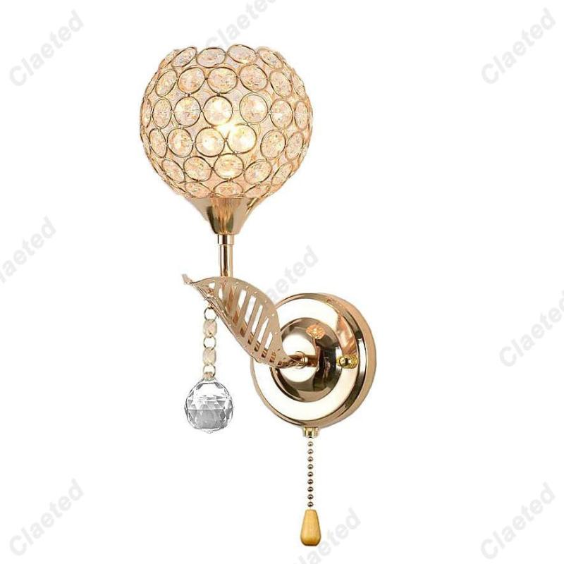 Europe Style Crystal Wall Lamp Decorative E27 Socket Wall Mount Lamp for Bedside Porch Hallway Wall Decoration Bedroom Light