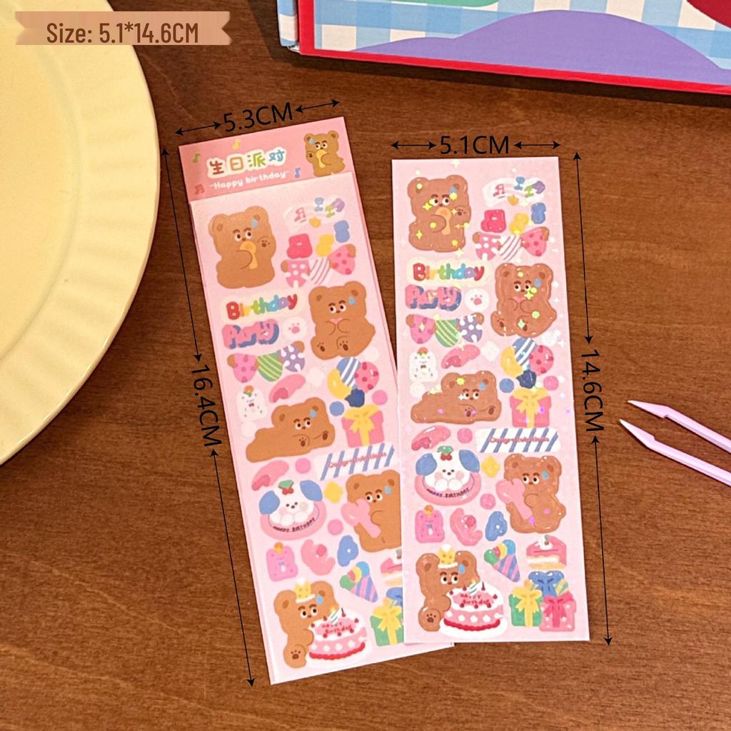Tengyi Cute Cartoon Bear Stickers for DIY & Decorations
