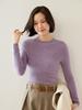Women's Soft Wool Knit Pullover - Slim Fit Base Layer for Autumn/Winter.