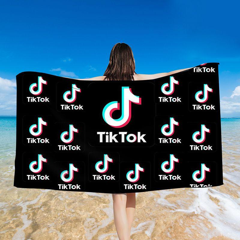 Tiktok 3d Printed Towel Bathing Bathrobe Beach Swimming Swimwear Shower Towel