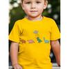 European Sizes Summer Fashion Short-Sleeve T-Shirt for Boys Featuring a Print of 'Four Little Dinosaurs' for Outdoor Casual Wear