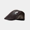Hats men's and women's autumn and winter PU leather fully sealed beret simple versatile British forward hat tooling cap tide