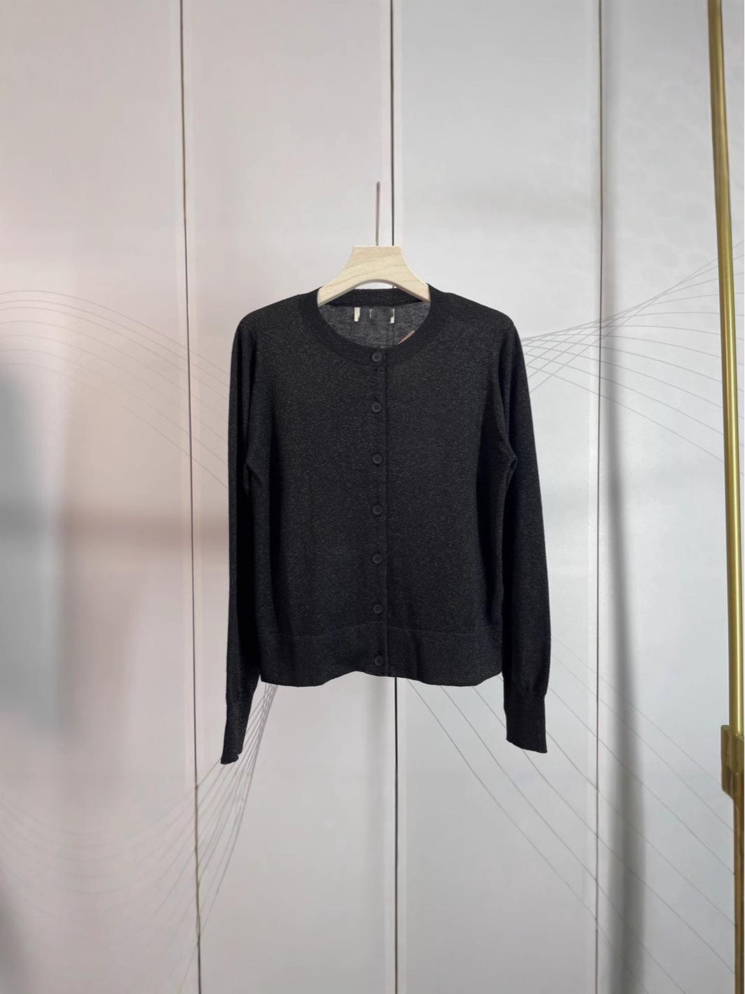 

Высококачественный кардиган M Brand Spring Miu Style с блестками, приталенного кроя, с круглым вырезом и длинными рукавами. Large чёрный