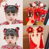 Flower Children Wig Hairpin Tassel Hanfu Hair Sticks Simple Red Bow Hairpin  Children