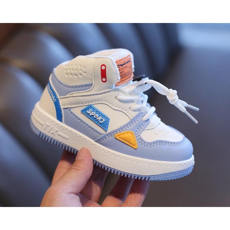 

Children s Sports Shoes - Spring/Autumn Casual Skate Shoes for Boys and Girls, High-Top Basketball Running Shoes for Toddlers and Young Children 21 синий