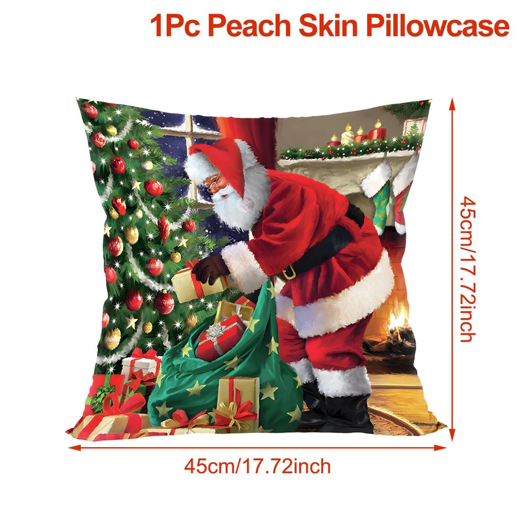 Christmas Santa Cushion Cover Pillowcase Merry Christmas Decor For Home 2025 Navidad Natal Cristmas Xmas Gift Happy NewYear 2025