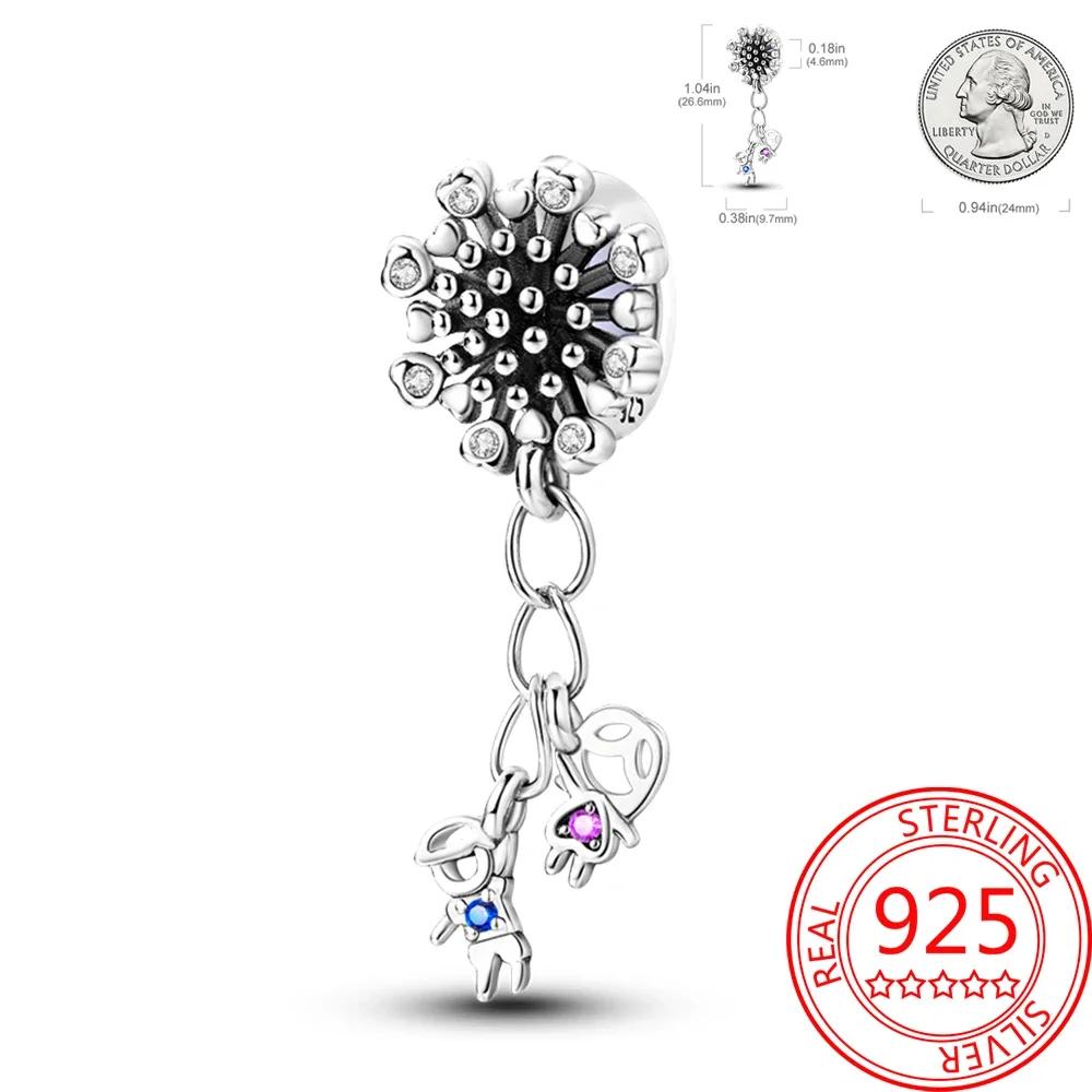 925 Silver Romantic Love Story Charm Pendant for DIY Bracelet Couple Engagement Jewelry Gifts for Her