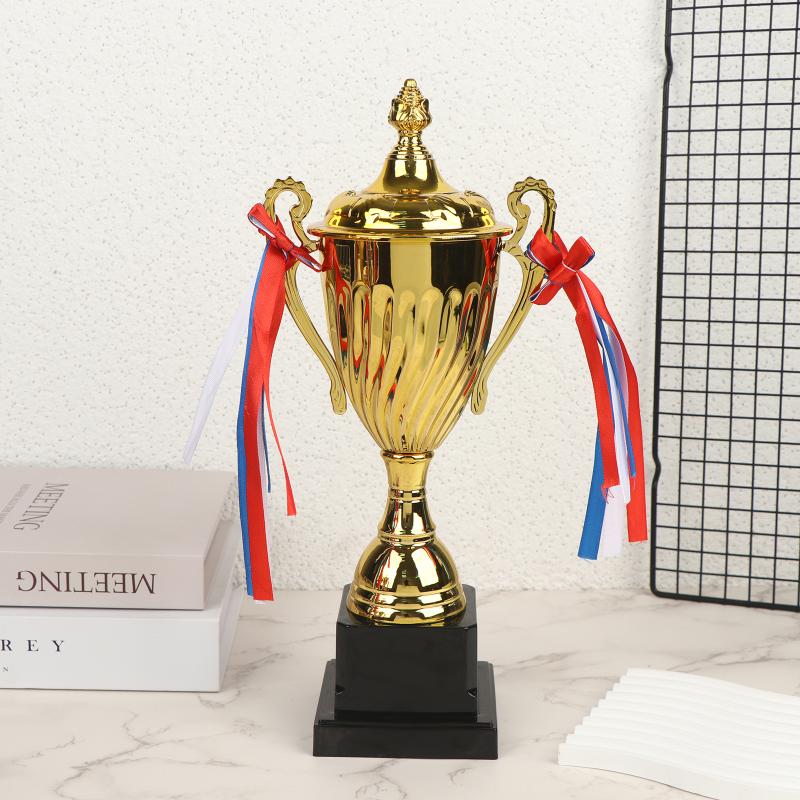 Metal Gold Trophy Cup Sports Award with Base Lid for School Sports Day Large Size Winner Souvenir