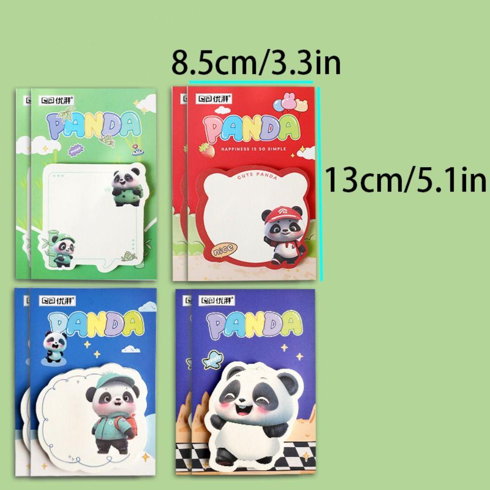 8Pcs Thickened Panda Sticky Notes 4 Model Square Memo Pad Self-Adhesive Memo Student
