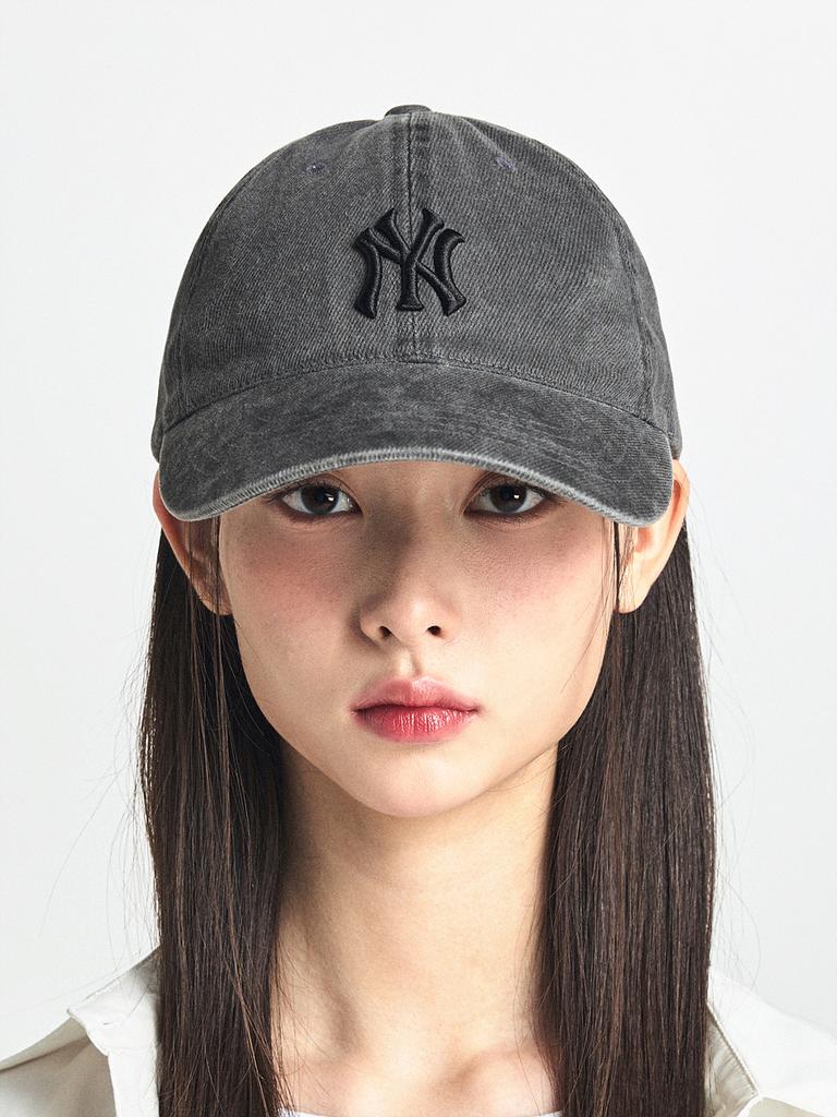 Emelbi Basic Washed Unstructured Ball Cap Ny (D.Grey)
