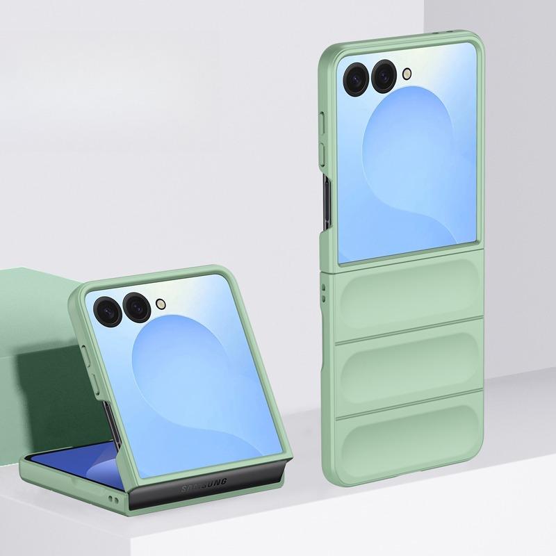Luxury Wave Pattern Color TPU+PC Phone Case for Samsung Galaxy Z Flip 8 7 6 5 4 Flip 7FE Skin Feel Shockproof Protection Cover