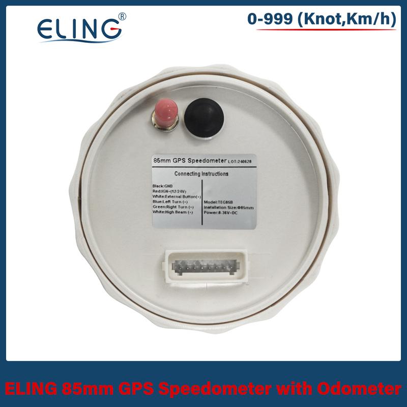 ELING Universal Marine 85mm Digital GPS Speedometer 0-999 (Knots, Km/h) with Backlight GPS Antenna for Sailboat Yacht 12V 24V