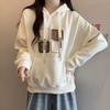 Plus Size Hooded Sweatshirt for Women - Thick, Slimming, Autumn/Winter Print Design, Long Sleeve, Korean Style Jacket.
