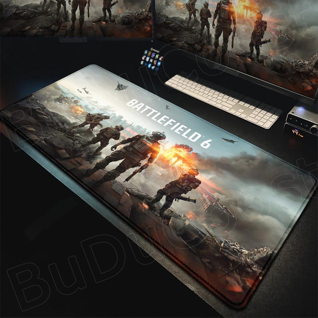 New Cool Game Wallpaper Battlefield 6 Mouse Pad Desk Mat Large Non-slip Non-slip Keyboard Ergonomic Office Rubber PC Home Custom