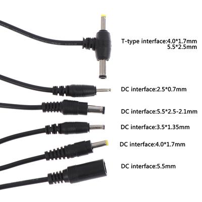 Cable de alimentación de salida del adaptador Cable de enchufe macho CC 2,5*0,7/3,5*1,35/4,0*1,7/5,5*2,1 Mm